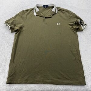 Fred Perry Olive Green Short Sleeve Polo Shirt Men's XL Laurel Wreath Logo*